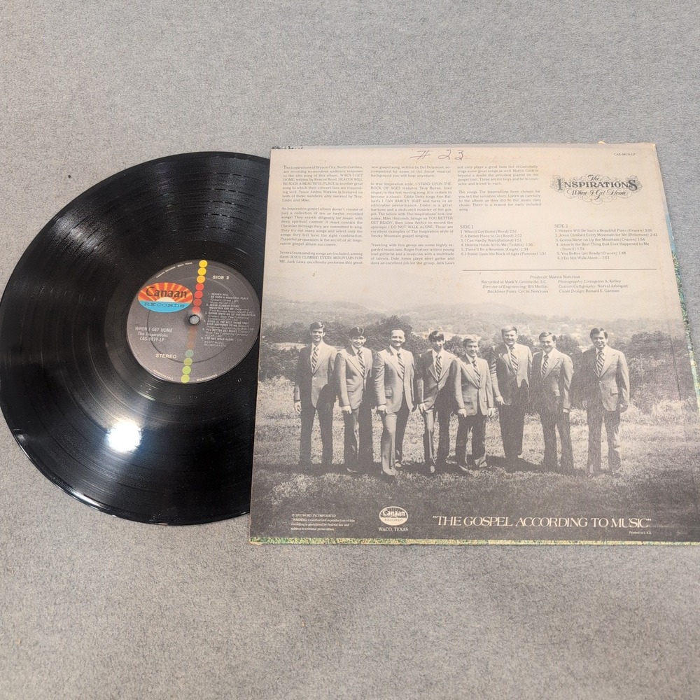 The Inspirations When I Get Home Signed Vinyl LP Canaan Records CAS-9819-LP 1977 - Picture 4 of 4